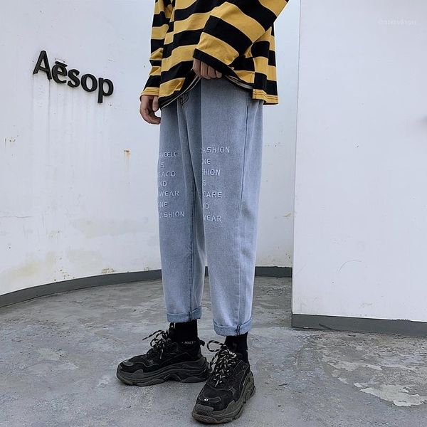 2019 spring and autumn new youth fashion casual jeans male trend letters embroidery loose straight long pants sky blue -2xl1
2019 spring and autumn new youth fashion casual jeans male trend letters embroidery loose straight long pants sky blue -2xl1