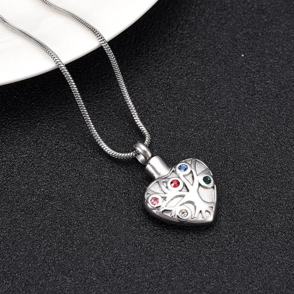 x012 colorful rhinestones inlay steel tone stainless steel cremation pendant heart shape memorial urn ashes jewelry, Silver 
x012 colorful rhinestones inlay steel tone stainless steel cremation pendant heart shape memorial urn ashes jewelry, Silver