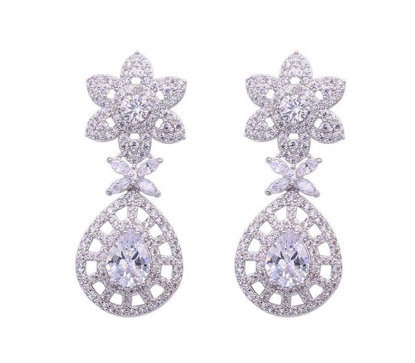 jinyao luxurious flowers long earrings for women bridal sparkling zircons rhinestones stud earrings wedding accessories11, Golden;silver
jinyao luxurious flowers long earrings for women bridal sparkling zircons rhinestones stud earrings wedding accessories11, Golden;silver