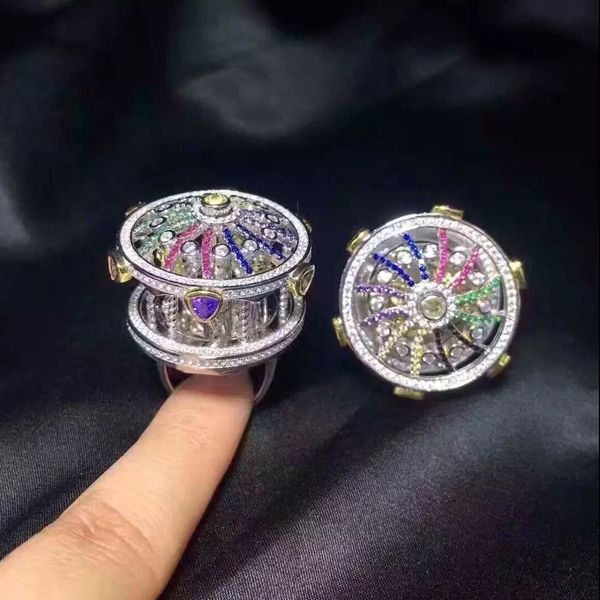 dubai women's banquet luxury luxury ring full diamond carousel ring female personality amusement park adjustable ring gift, Golden;silver
dubai women's banquet luxury luxury ring full diamond carousel ring female personality amusement park adjustable ring gift, Golden;silver