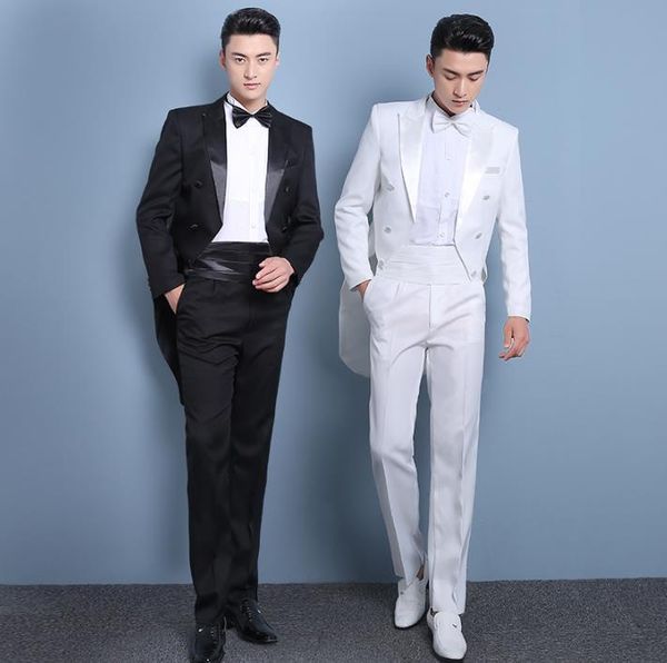 black white 2020 new arrival fashion slim men tuxedo suit set with pants mens suits wedding groom formal dress suit + pant + tie, White;black
black white 2020 new arrival fashion slim men tuxedo suit set with pants mens suits wedding groom formal dress suit + pant + tie, White;black