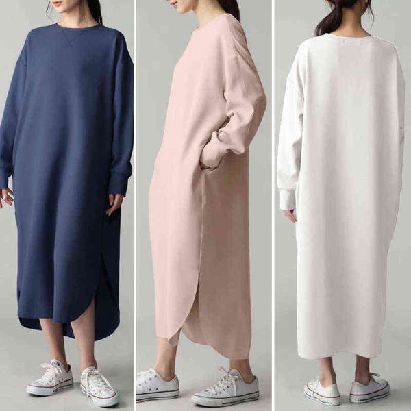 women autumn pocket sweatshirt dress lady casual side fork irregular robe zanzea fashion round neck long sleeve vestido oversize y220214, Black;gray
women autumn pocket sweatshirt dress lady casual side fork irregular robe zanzea fashion round neck long sleeve vestido oversize y220214, Black;gray