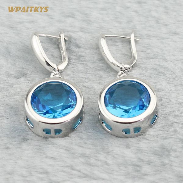 round sky blue crystal silver color bridal jewelry sets for women pendant necklace earrings gift box
round sky blue crystal silver color bridal jewelry sets for women pendant necklace earrings gift box