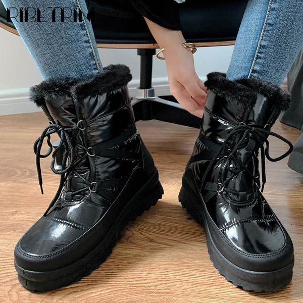 ribetrini fashion ladies lace up platform short plush wedges shoes winter snowwomen boots warm brand boots, Black
ribetrini fashion ladies lace up platform short plush wedges shoes winter snowwomen boots warm brand boots, Black