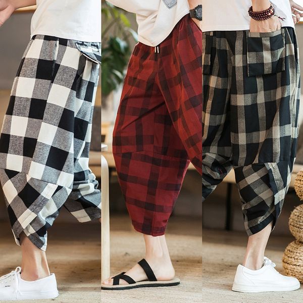 new men's cotton hemp ch pants lantern pantscotton linen bloomersese style loose plaid lantern pants in summer of 2019 youth casual thi, Blue
new men's cotton hemp ch pants lantern pantscotton linen bloomersese style loose plaid lantern pants in summer of 2019 youth casual thi, Blue