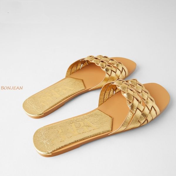 new za golden woven slippers women summer 2020 flat heels beach casual slides shoes woman outdoor sandals flip flops muter x1020, Black
new za golden woven slippers women summer 2020 flat heels beach casual slides shoes woman outdoor sandals flip flops muter x1020, Black