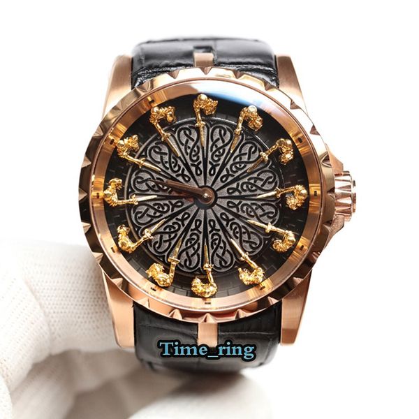 version excalibur rddbex0495 12 knights dial rose gold steel case automatic mechanical movement mens watch leather strap luxry watches, Slivery;brown
version excalibur rddbex0495 12 knights dial rose gold steel case automatic mechanical movement mens watch leather strap luxry watches, Slivery;brown
