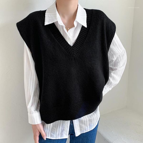 spring new 2021 women casual loose v-neck solid color lamb fur loose short minimalist sleeveless knitting vest coat d2301, Black;white
spring new 2021 women casual loose v-neck solid color lamb fur loose short minimalist sleeveless knitting vest coat d2301, Black;white