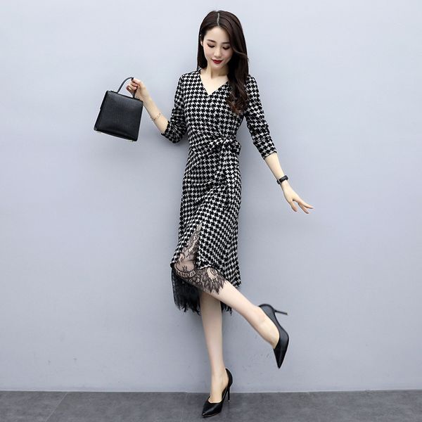 thous birds grace patchwork dress women's spring and autumn dress 2020 new fashion waistband show thin patchwork long sleeve skirt zhan, Black;gray
thous birds grace patchwork dress women's spring and autumn dress 2020 new fashion waistband show thin patchwork long sleeve skirt zhan, Black;gray