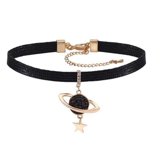 star pendant necklace female black leather chain clavicle choker necklace gifts, Golden;silver
star pendant necklace female black leather chain clavicle choker necklace gifts, Golden;silver