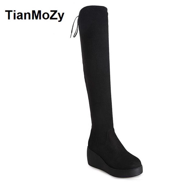 boots women thigh high platform suede back tie heel dress over-the-knee boot long plush wedge slim snow booties, Black
boots women thigh high platform suede back tie heel dress over-the-knee boot long plush wedge slim snow booties, Black