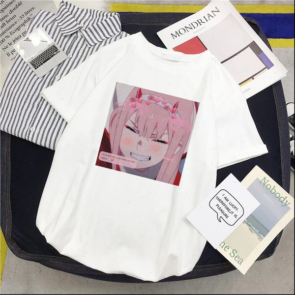 darling in the franxx anime zero two kawaii cartoon print casual summer t shirt loose vintage harajuku japan chic women tees, White
darling in the franxx anime zero two kawaii cartoon print casual summer t shirt loose vintage harajuku japan chic women tees, White