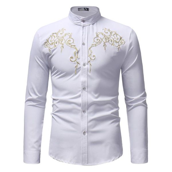 shirts long sleeve men stand collar fashion embroidery spring autumn business party shirt stage wine red black white dark blue, White;black
shirts long sleeve men stand collar fashion embroidery spring autumn business party shirt stage wine red black white dark blue, White;black