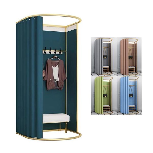 clothing store boutique metal movable portable fitting room luxury changing room movable golden dressing with curtain
clothing store boutique metal movable portable fitting room luxury changing room movable golden dressing with curtain