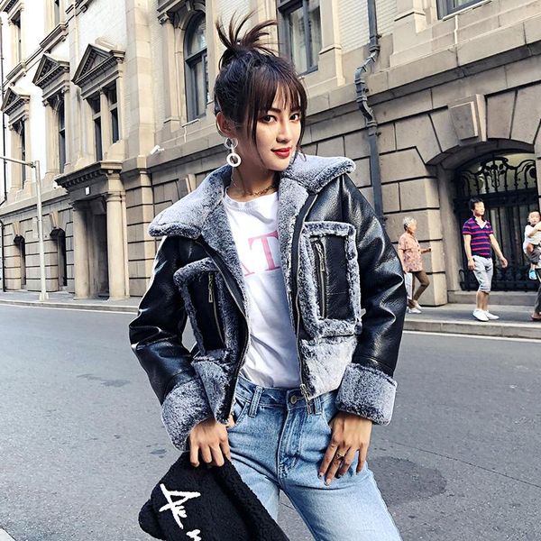 autumn and winter new double-faced motorcycle jacket women's jacket slim european style, Black
autumn and winter new double-faced motorcycle jacket women's jacket slim european style, Black