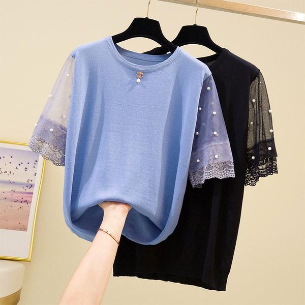 plus size lace mesh short sleeve knitted t-shirt women 2020 summer novelty loose korean style chic oversized ladies t shirt1, White
plus size lace mesh short sleeve knitted t-shirt women 2020 summer novelty loose korean style chic oversized ladies t shirt1, White