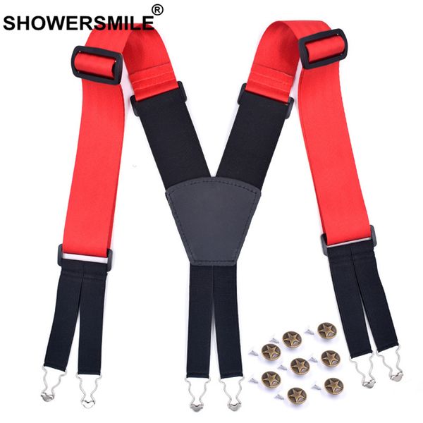 showersmile wide suspenders 5cm mens braces for trousers plus size 6 buckles x back casual elastic male pants strap 201028, Black;white
showersmile wide suspenders 5cm mens braces for trousers plus size 6 buckles x back casual elastic male pants strap 201028, Black;white