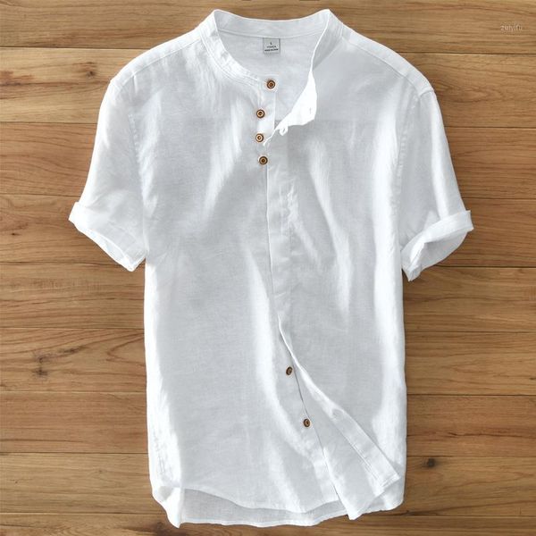 men's shirt with a short sleeve white navy khaki stand collor linen casual shirts men solid summer shirt for men 20201, White;black
men's shirt with a short sleeve white navy khaki stand collor linen casual shirts men solid summer shirt for men 20201, White;black