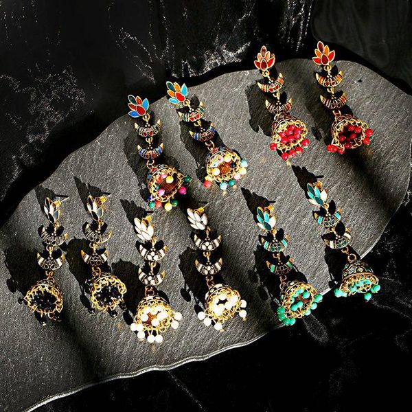 dangle & chandelier oiquei vintage jhumka earrings jewelry for women boho ethnic gold alloy big bell colorful beads tassel, Silver
dangle & chandelier oiquei vintage jhumka earrings jewelry for women boho ethnic gold alloy big bell colorful beads tassel, Silver