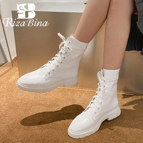 rizabina size 33-42 ins ankle boots women round toe thick heel lace up genuine leather shoes cool shoes footwear, Black
rizabina size 33-42 ins ankle boots women round toe thick heel lace up genuine leather shoes cool shoes footwear, Black