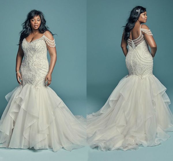 stunning 2019 mermaid beaded wedding dresses spaghetti organza crystal bridal gowns plus size v neck bridal dress african formal, White
stunning 2019 mermaid beaded wedding dresses spaghetti organza crystal bridal gowns plus size v neck bridal dress african formal, White