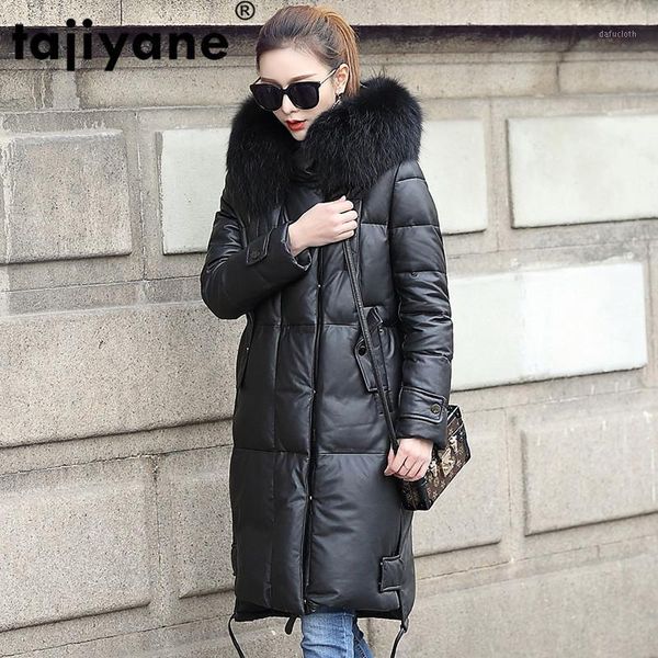 winter duck down jacket women real sheepskin coat female vintage long genuine leather jacket large raccoon fur hooded coats 18011, Black
winter duck down jacket women real sheepskin coat female vintage long genuine leather jacket large raccoon fur hooded coats 18011, Black