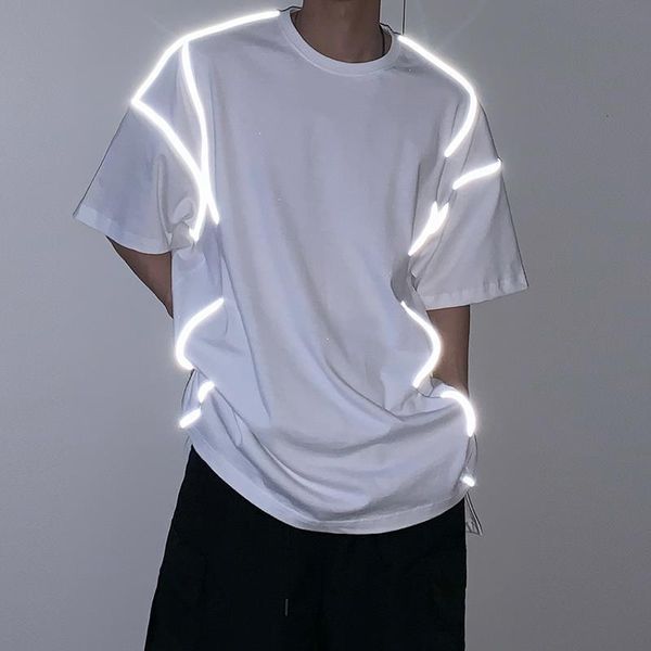 iefb men's wear reflective loose short-sleeved t-shirt for male fashion cotton clothes black white loose big size 9y2228, White;black
iefb men's wear reflective loose short-sleeved t-shirt for male fashion cotton clothes black white loose big size 9y2228, White;black