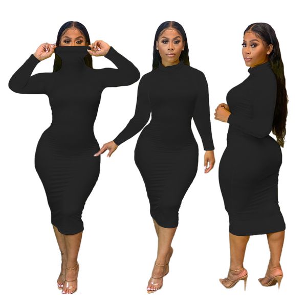 women turtle neck dress long sleeve slim fit bodycon dresses famale solid color clothing, Black;gray
women turtle neck dress long sleeve slim fit bodycon dresses famale solid color clothing, Black;gray