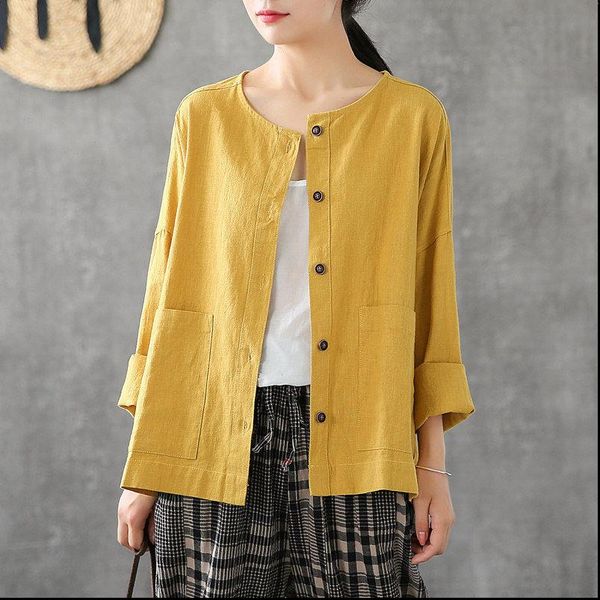 spring autumn new arts style women long sleeve loose shirts big pockets cotton linen casual blouses plus size s791, White
spring autumn new arts style women long sleeve loose shirts big pockets cotton linen casual blouses plus size s791, White