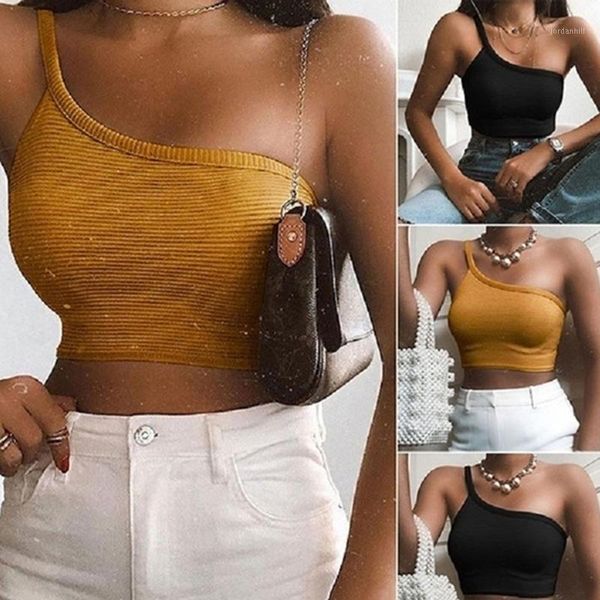 one shoulder straps tank camis off shoulder crop short women summer clothes new elastic streetwear1, White
one shoulder straps tank camis off shoulder crop short women summer clothes new elastic streetwear1, White