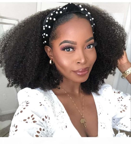 afro curly human hair headband half wig brazilian headband human hair wigs for black women remy hair machine made wig 150% density natural, Black;brown 
afro curly human hair headband half wig brazilian headband human hair wigs for black women remy hair machine made wig 150% density natural, Black;brown