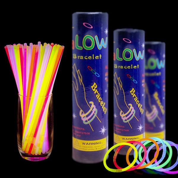 Luminous Colorful Bracelets Light Glow Stick Wedding Christmas Party Light Up Glow Toys Concert Flash Night Light Sticks Ornament