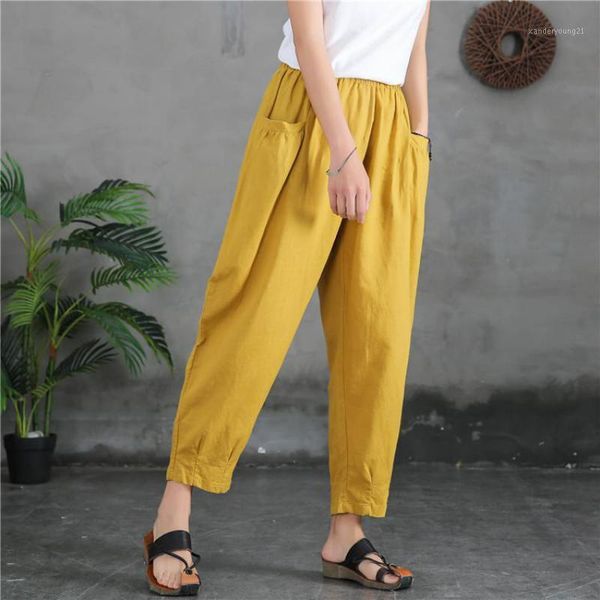 women's pants & capris johnature autumn 2021 cotton linen comfortable elastic waist ankle-length loose leisure 5 color all-match women, Black;white
women's pants & capris johnature autumn 2021 cotton linen comfortable elastic waist ankle-length loose leisure 5 color all-match women, Black;white