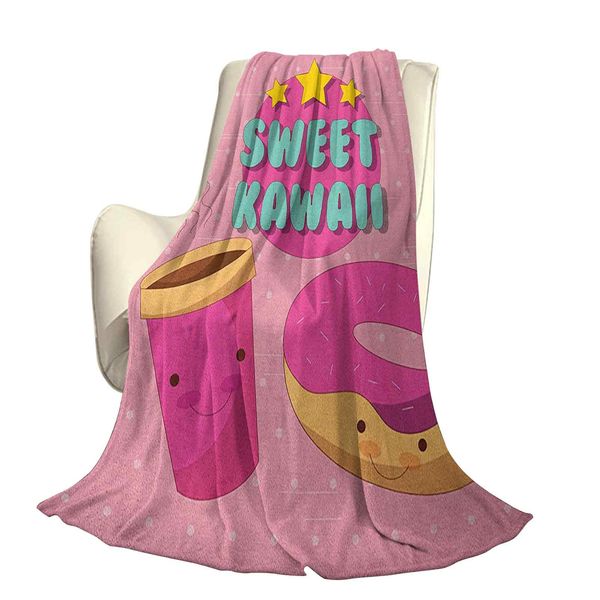 sweet kawaii lettering with donut and coffee smiling cartoon characters pink backdropoffice leisure blankets
sweet kawaii lettering with donut and coffee smiling cartoon characters pink backdropoffice leisure blankets