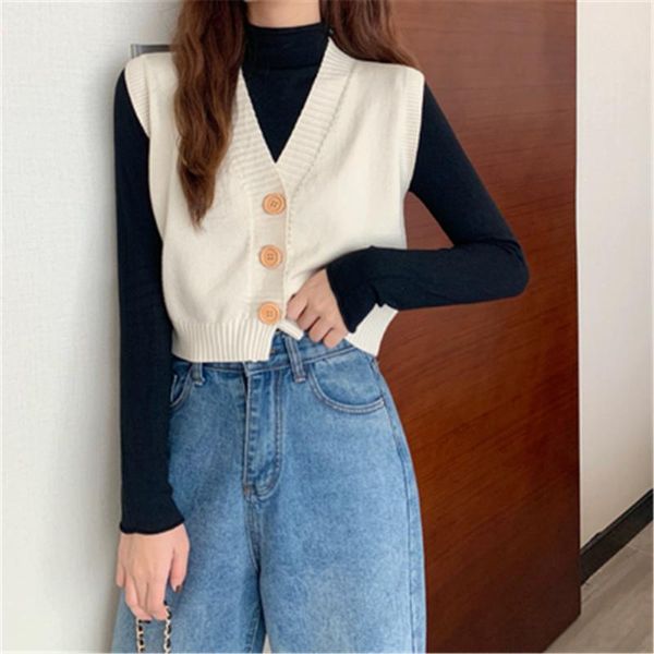 women's sweaters 2021 sweater vest women crop single-breasted fashion korean style solid casual stylish loose elegant all-match femme v, White;black
women's sweaters 2021 sweater vest women crop single-breasted fashion korean style solid casual stylish loose elegant all-match femme v, White;black