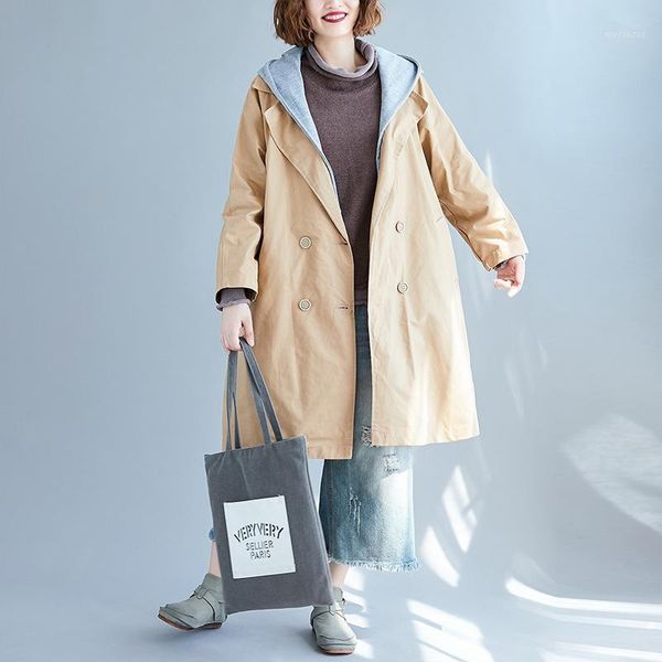 johnature 2020 new korean fashion solid color pockets removable hooded coat autumn loose comfortable all-match women windbreaker1, Tan;black
johnature 2020 new korean fashion solid color pockets removable hooded coat autumn loose comfortable all-match women windbreaker1, Tan;black