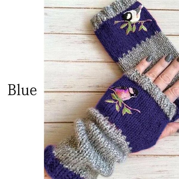 five fingers gloves fashion warm stitching embroidered women fingerless knitted, Blue;gray
five fingers gloves fashion warm stitching embroidered women fingerless knitted, Blue;gray