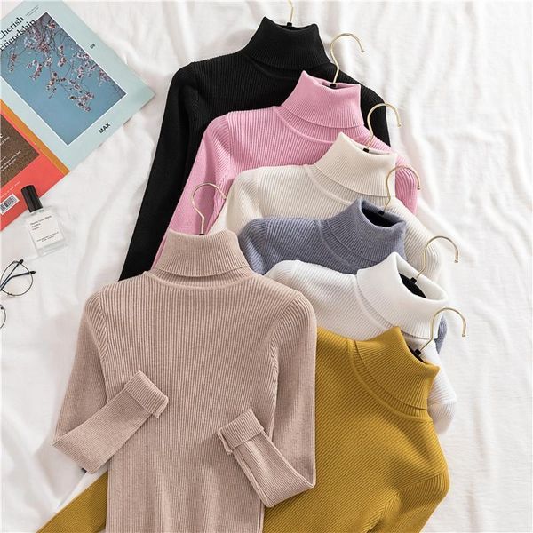2020 new slim women sweaters korean chic long sleeve turtleneck knitted pullovers autumn winter vintage jumper femme1, White;black
2020 new slim women sweaters korean chic long sleeve turtleneck knitted pullovers autumn winter vintage jumper femme1, White;black