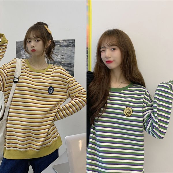 new cotton spring and autumn season students stripe thin bathroom bathroom loose style sanitary wear casual women's ins korean fashi, Black
new cotton spring and autumn season students stripe thin bathroom bathroom loose style sanitary wear casual women's ins korean fashi, Black