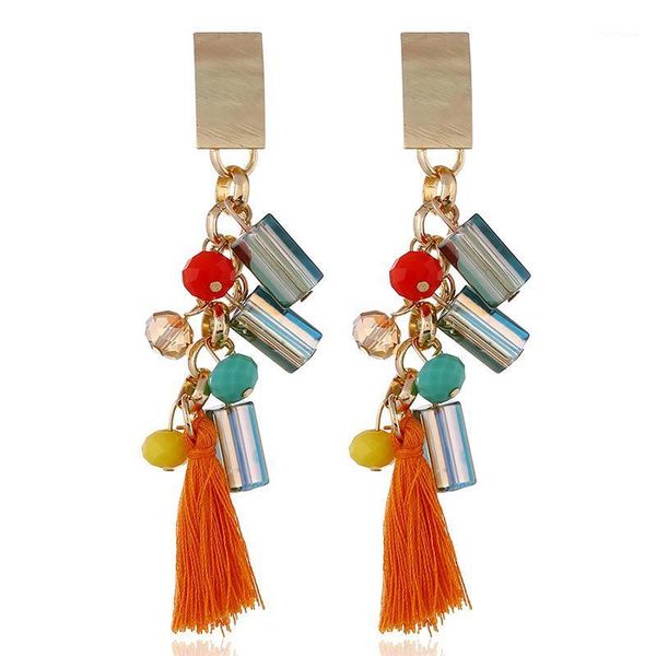 fashion new women's earring crystal pendant bohemian long tassel drop earrings for women female trendy jewelry1, Silver 
fashion new women's earring crystal pendant bohemian long tassel drop earrings for women female trendy jewelry1, Silver