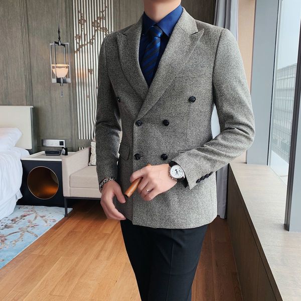 2020 tweed black double breasted thin casual retro-solid hombre blazer men's social businessmen's jacket ugmj, White;black
2020 tweed black double breasted thin casual retro-solid hombre blazer men's social businessmen's jacket ugmj, White;black