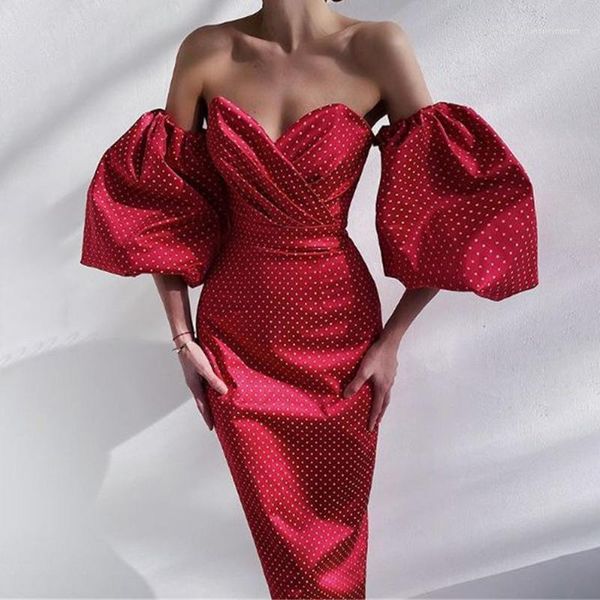 party dresses club strapless lantern sleeve pencil dress retro polka dot print women long elegant off shoulder ladies dresses1, White;black
party dresses club strapless lantern sleeve pencil dress retro polka dot print women long elegant off shoulder ladies dresses1, White;black