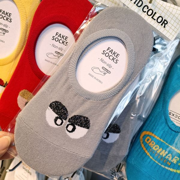 women's boat south korea east gate bright silk big eye cartoon summer thin cotton boat invisible socks antiskid invisible socks dnyik, Black
women's boat south korea east gate bright silk big eye cartoon summer thin cotton boat invisible socks antiskid invisible socks dnyik, Black