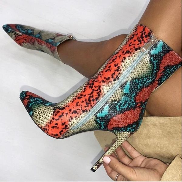 high heels women's boots autumn winter serpentine pointed toe ladies shoes mixed colors punk martin boots zapatos de mujer, Black
high heels women's boots autumn winter serpentine pointed toe ladies shoes mixed colors punk martin boots zapatos de mujer, Black