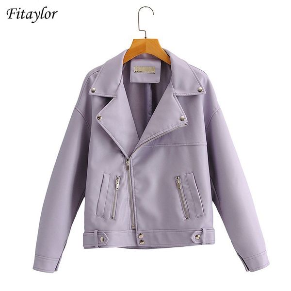 fitaylor new autumn winter women faux soft leather jacket casual female bf style zipper turn down collar loose black pu coat 201030
fitaylor new autumn winter women faux soft leather jacket casual female bf style zipper turn down collar loose black pu coat 201030