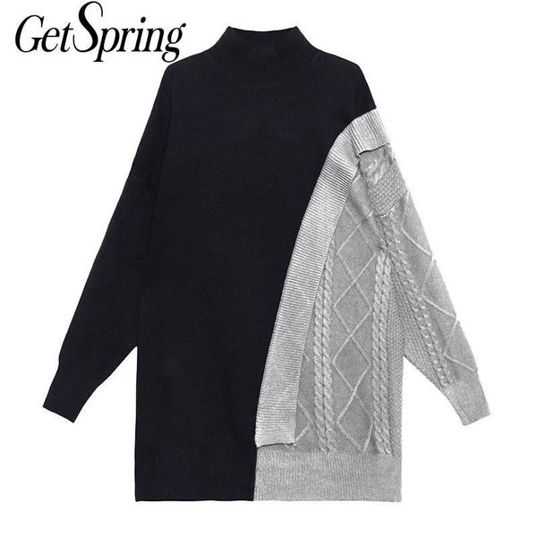 women's sweaters getspring women sweater color matching irregular knit asymmetry vintage casual loose 2021, White;black
women's sweaters getspring women sweater color matching irregular knit asymmetry vintage casual loose 2021, White;black