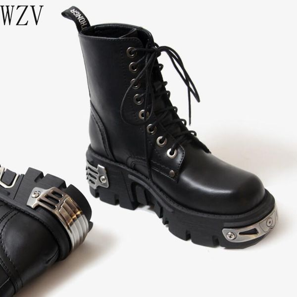 2020 punk style platform women ankle boots women's motorcycle boot fashion ladies chunky shoes metal decor black big size
2020 punk style platform women ankle boots women's motorcycle boot fashion ladies chunky shoes metal decor black big size