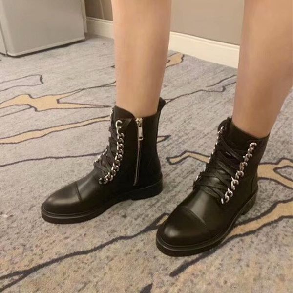fashion genuine leather motorcycle boots biker shoes women mental chains ankle boots chunky heels shoes woman zapatos de mujer, Black
fashion genuine leather motorcycle boots biker shoes women mental chains ankle boots chunky heels shoes woman zapatos de mujer, Black