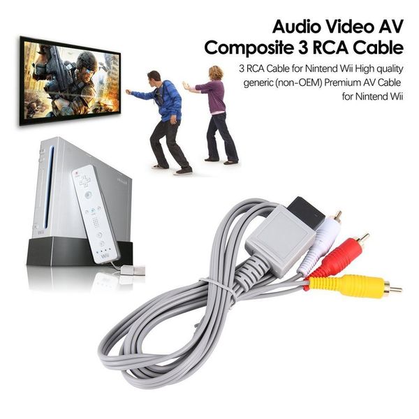 1,8 м позолоченные audio video av composite 3 rca кабель nintend для wii