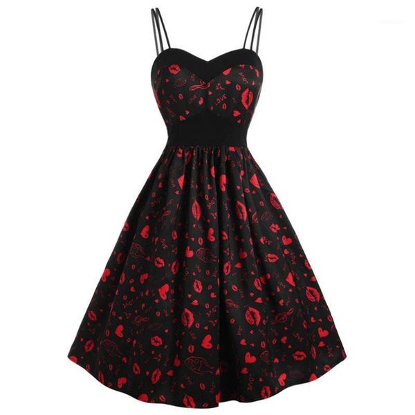 casual dresses women midi strap vintage pin up elegant a line sweet heart lip print female summer retro black dress1, Black;gray
casual dresses women midi strap vintage pin up elegant a line sweet heart lip print female summer retro black dress1, Black;gray